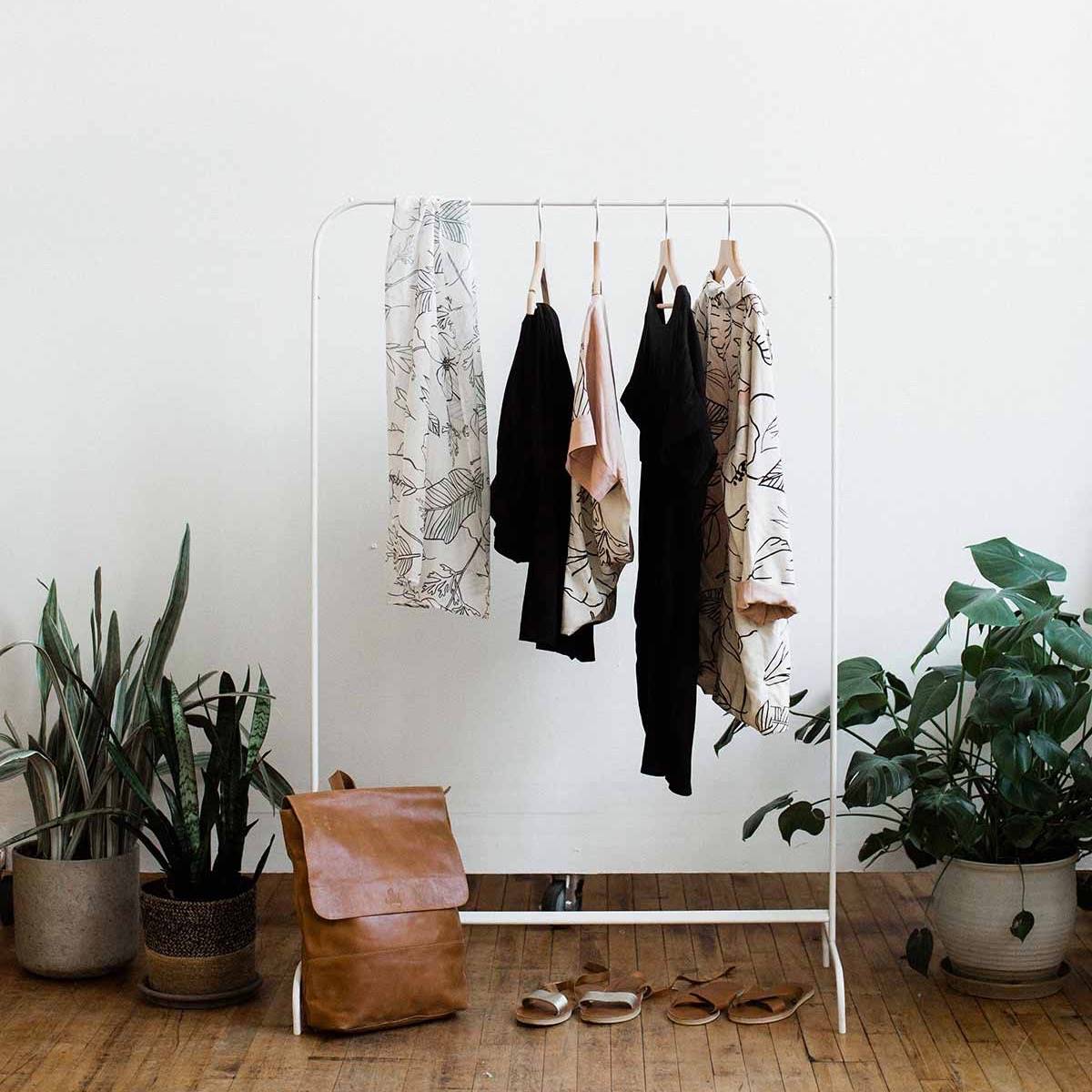 affordable sustainable clothing on a rack