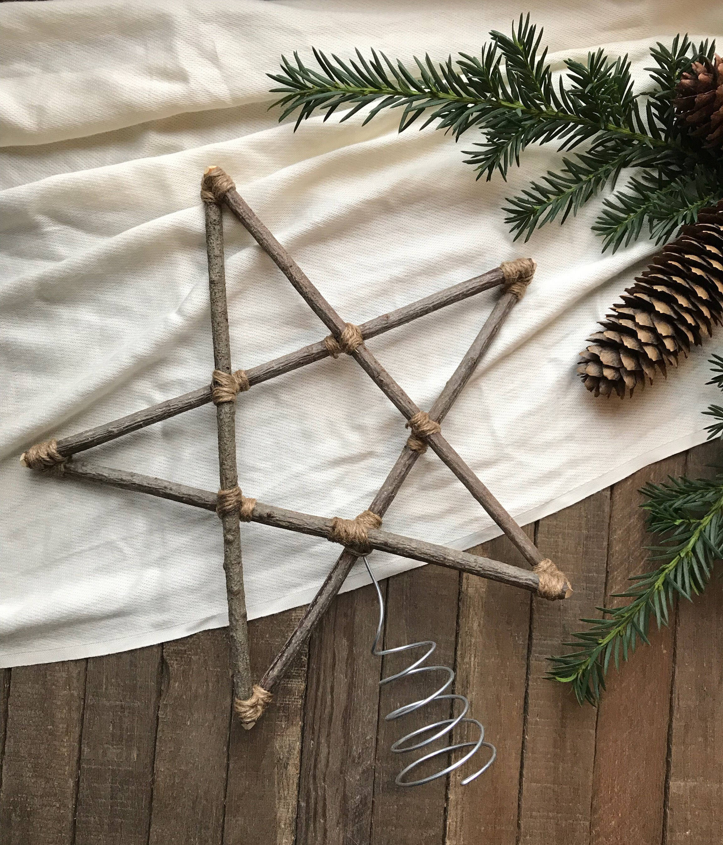 DIY stick natural christmas decorations christmas tree topper