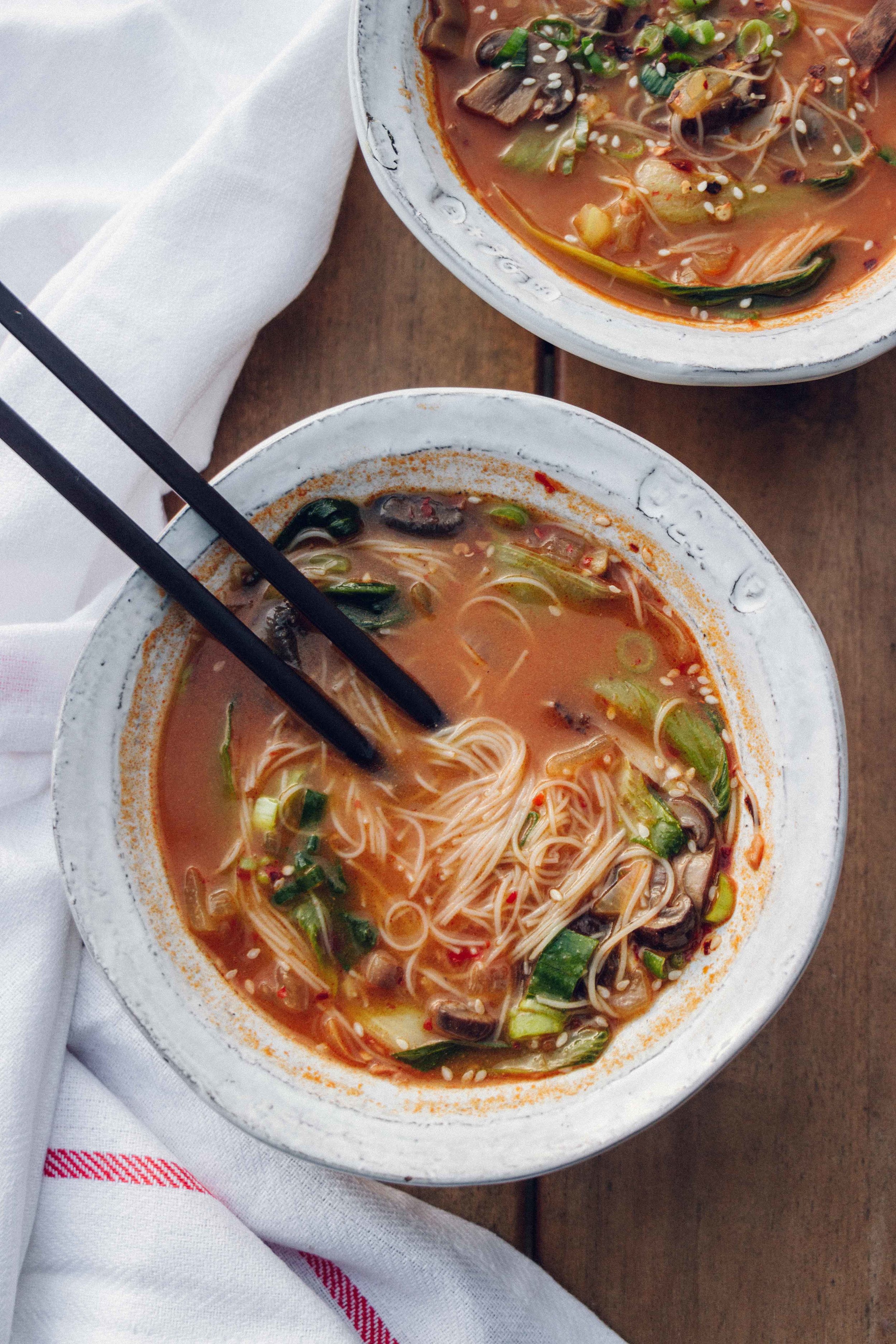 Spicy Ginger Bok Choy Soup