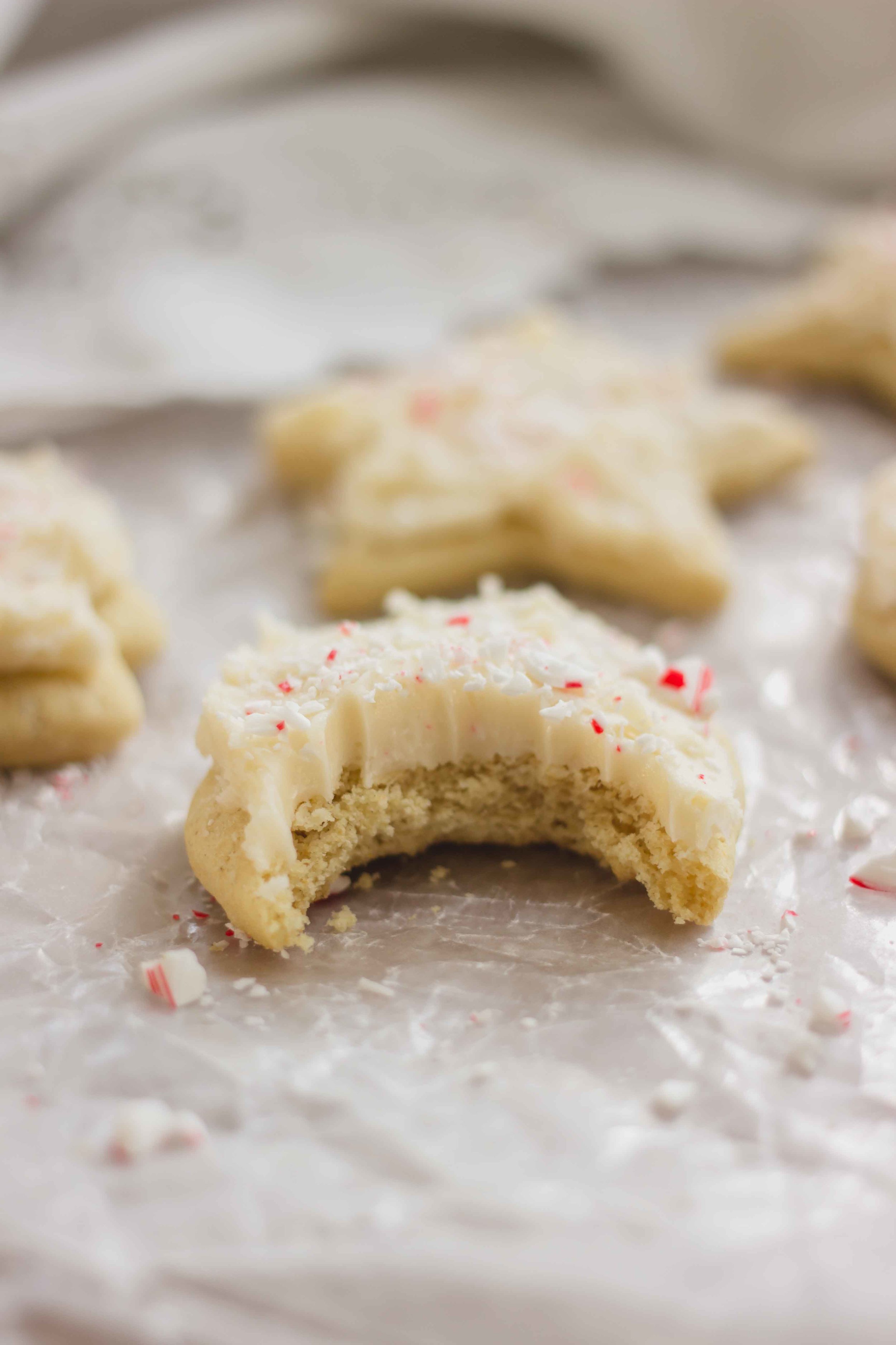 gluten free sugar cookie recipe on parchment